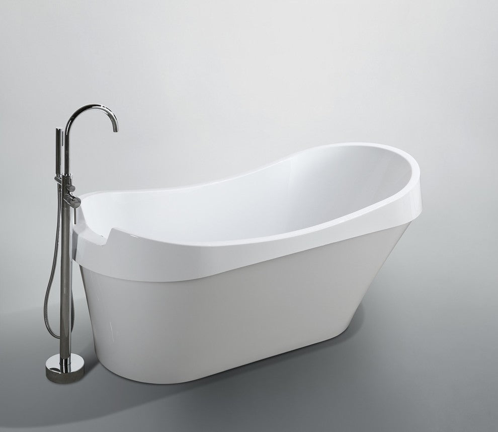 Barletta 69" Freestanding Bathtub, Glossy White