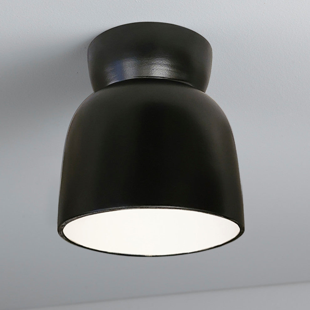 Hourglass Outdoor Flush-Mount, Carbon/Matte Black, Incandescent