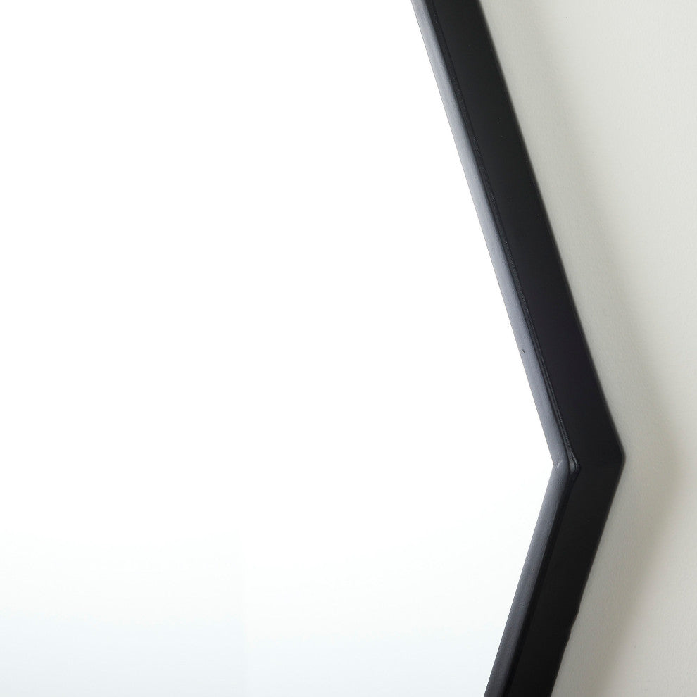 Helix Black Metal Frame Octogonal Mirror, 38" x 38"