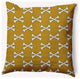 18" x 18" Cross Bones Indoor/Outdoor Polyester Throw Pillow, Autumn Gold