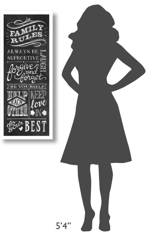 "Family Rules I" Digital Paper Print by Mary Urban, 16"x38"