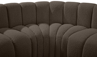Arc Boucle Fabric Upholstered 7-Pc. U-Shaped Modular Sectional, Brown
