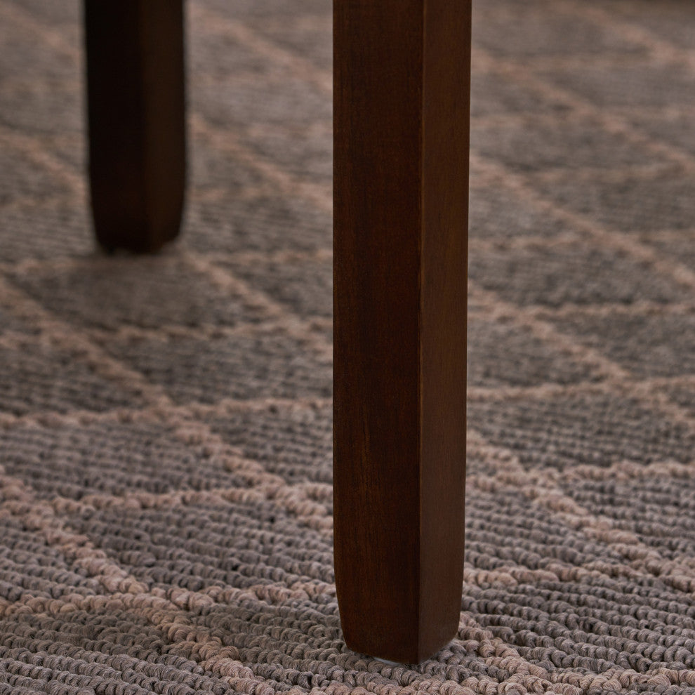 GDF Studio Noah Acacia Wood Accent Table With Bottom Drawer, Brown Mahogany