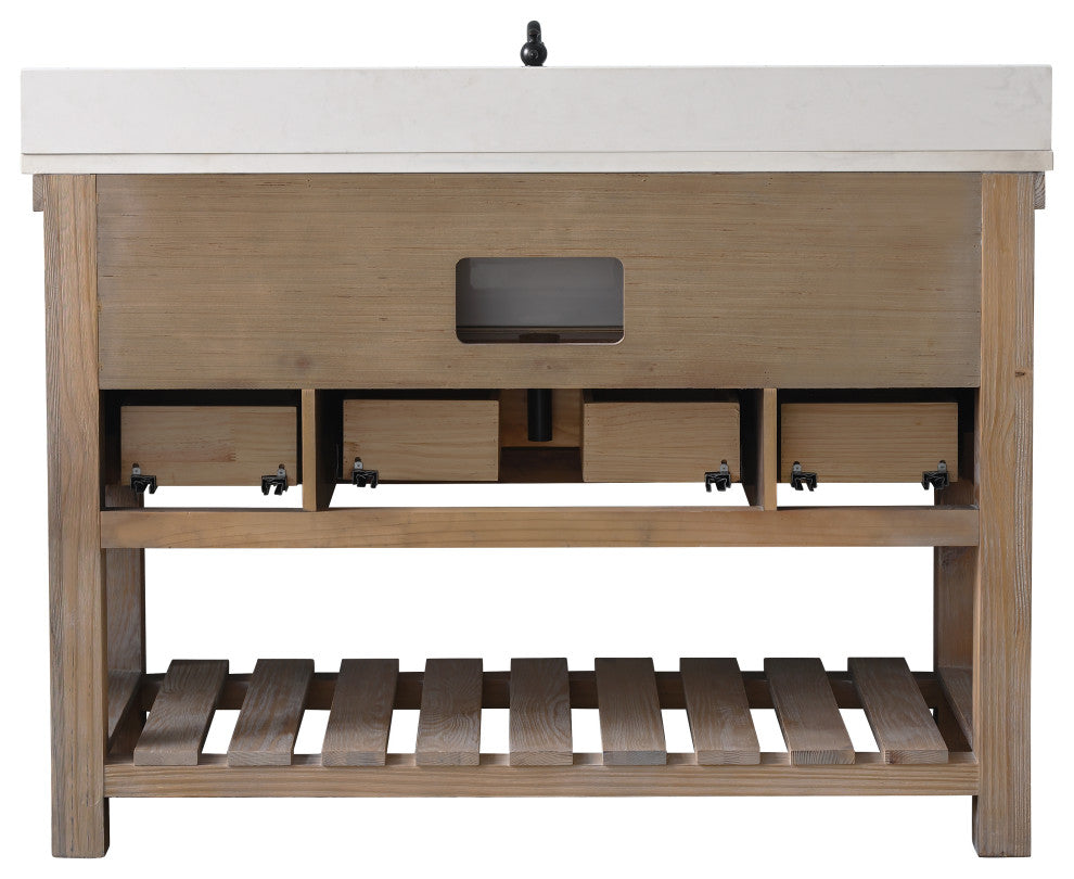 Wesley 48" Bathroom Vanity, Weathered Natural