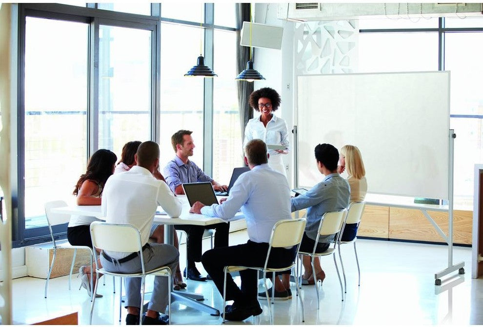 Ghent's Vinyl 4' x 6' Reverisble Whiteboard in White