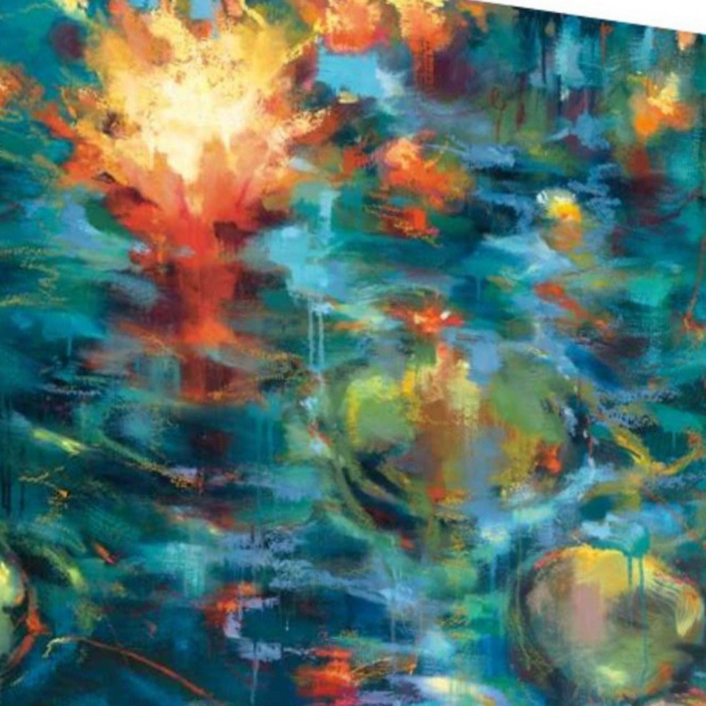 20" Abstract Colorful Pond 2 Giclee Wrap Canvas Wall Art