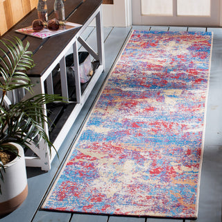 Safavieh Summer Collection Indoor-Outdoor SMR409 Rug, Blue/Red, 2'x8'