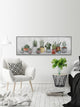 "Colored Plant Pots" Floater Framed Painting Print on Canvas