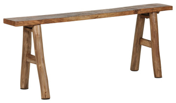 Elaine Acacia Rustic Skinny Bench, Natural by East at Main