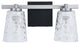 2-Light Modern Brushed Nickel Wall Sconce With Glass Lampshade
