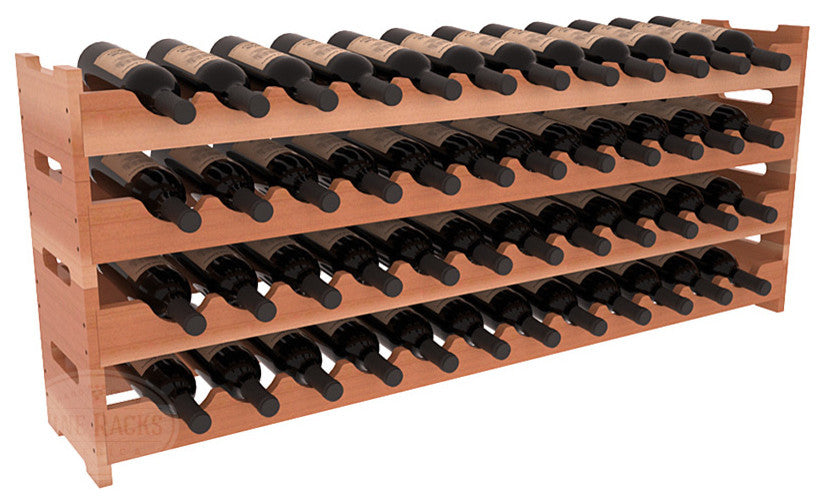 48-Bottle Scalloped Wine Rack, Redwood, Satin Finish