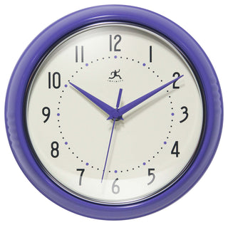 Infinity Instruments Retro Kitchen Vintage 50s Wall Clock, Periwinkle