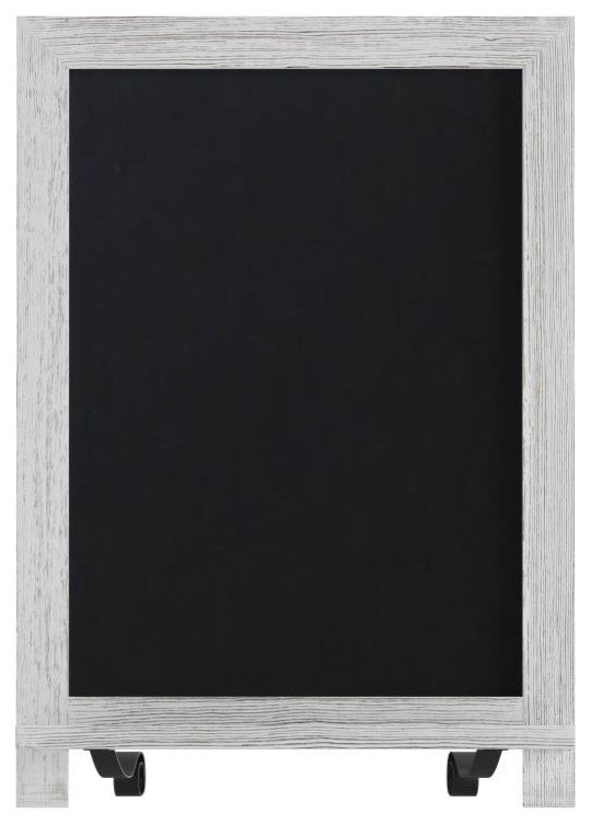 Canterbury Magnetic Chalkboard WithMetal Scrolled Legs, Hang or Countertop Board, 12" X 17" - White Wash