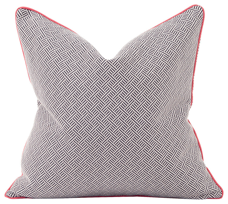 Howard Elliott Madcap Cottage Beach Club Rhubarb 24" x 24" Pillow, Down Insert