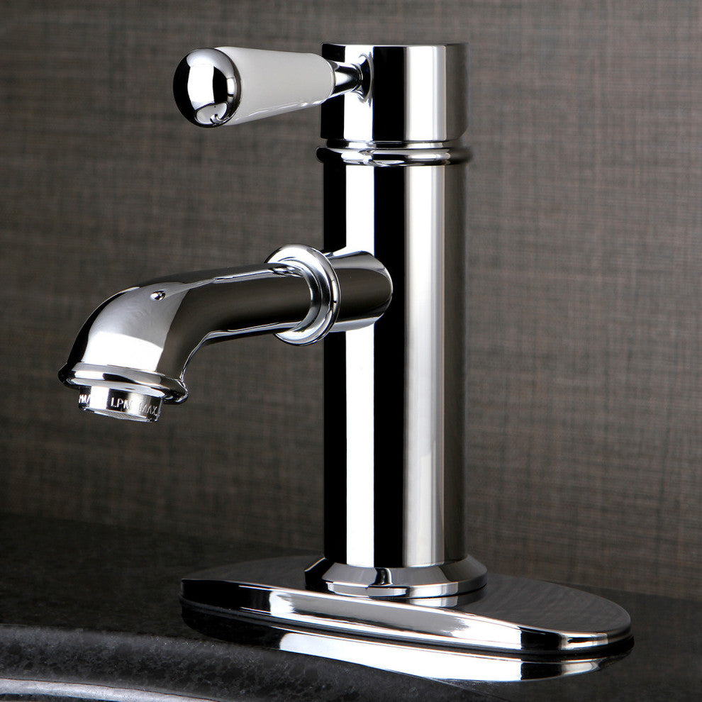Kingston Brass Single-Handle Bathroom Faucet With Brass Pop-Up, Polished Chrome