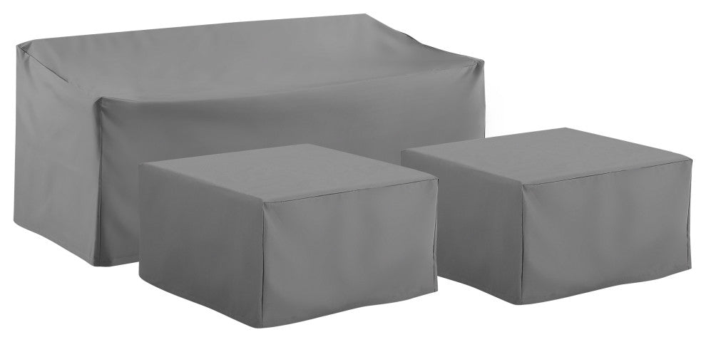 3-Piece Cover Set, Gray, Sofa, 2 Square Table