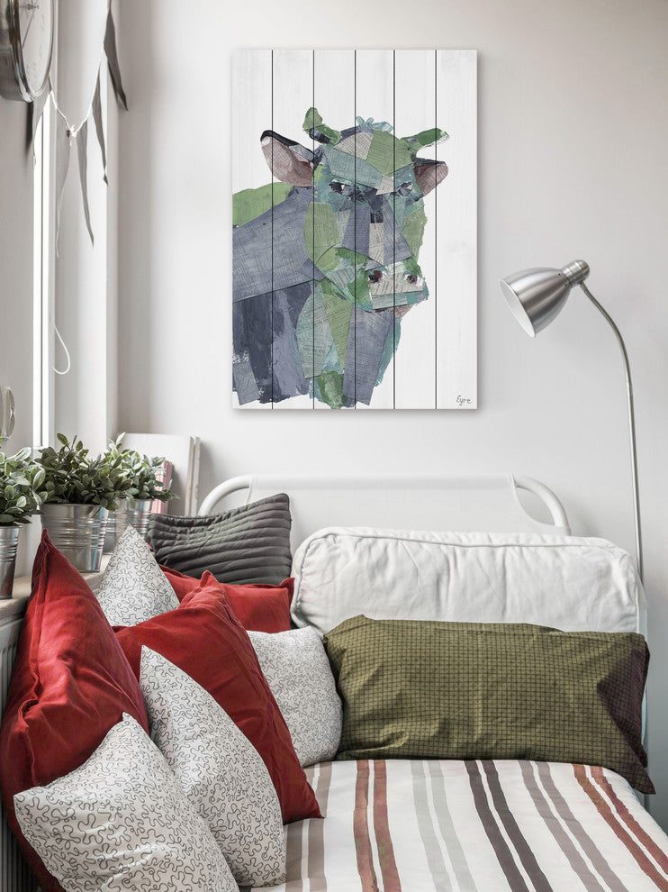 "La Vaca" Painting Print on White Wood, 30"x45"