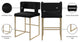 Caleb Upholstered Counter Stool, Set of 2, Black, Velvet, Brushed Gold