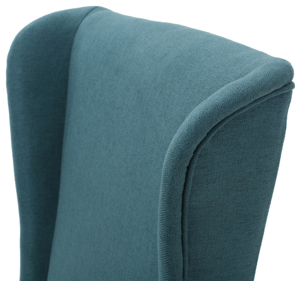 GDF Studio Sheldon Traditional Design High Back Fabric Dining Chair, Teal