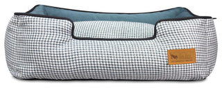 Lounge Bed Houndstooth, Blue and White, Small