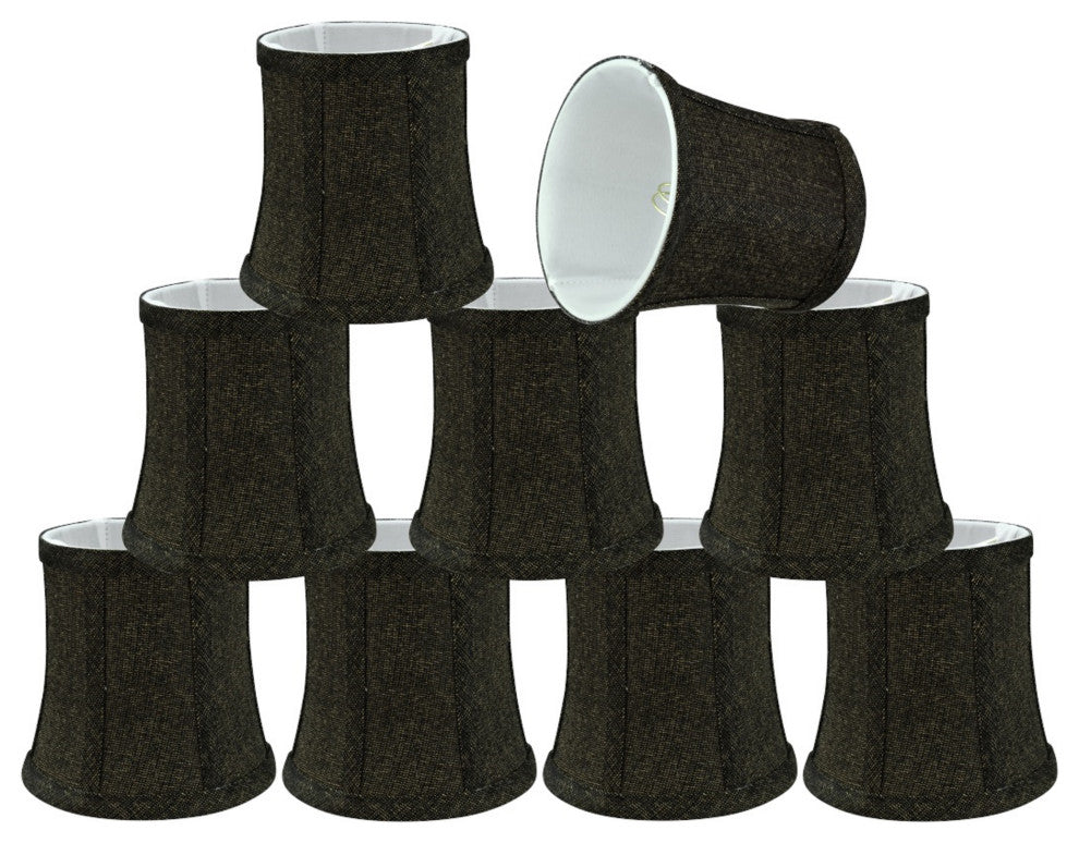 Aspen Creative 30364-9 Bell Clip-On Lamp Shade Two-Tone Black 4" x 5" x 5"