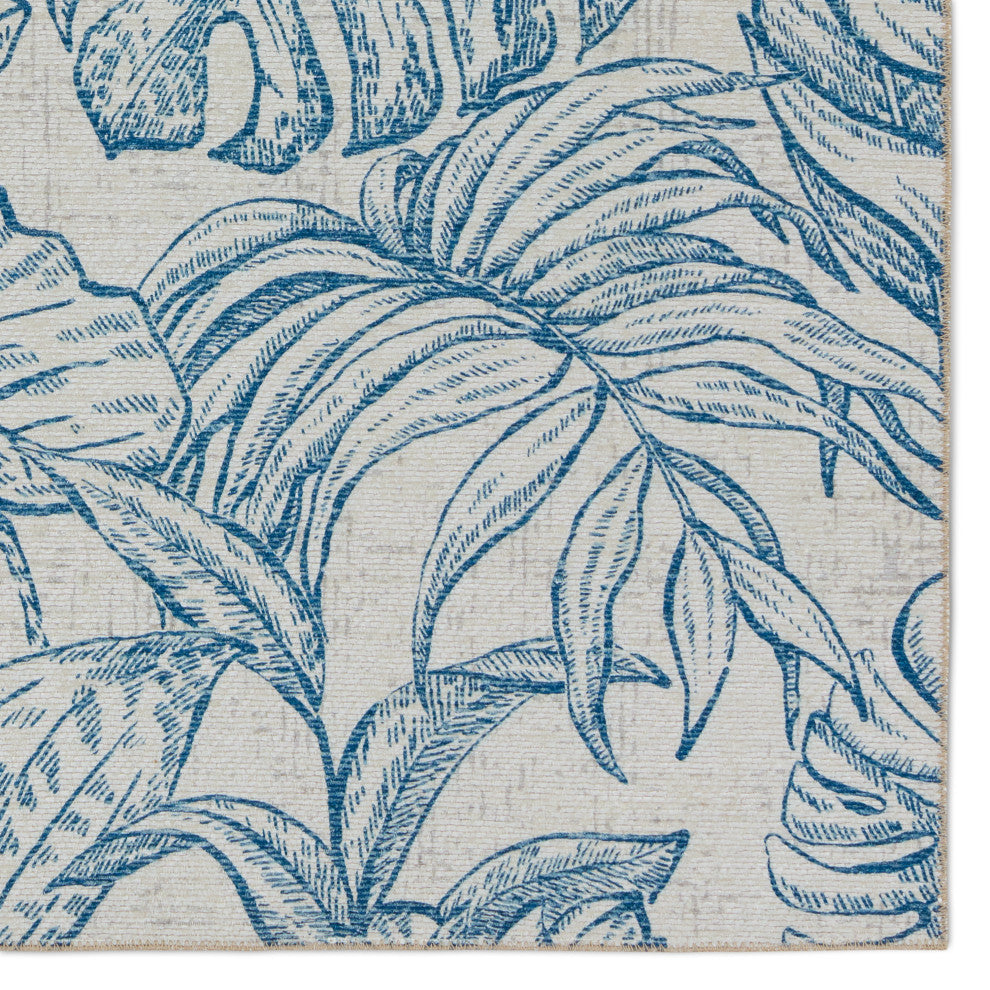 Vibe Tropic Indoor/Outdoor Floral Navy/Taupe Area Rug 5'X8'