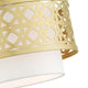 Soft Gold Fretwork, Ornamental, Transitional, Sophisticated Semi Flush