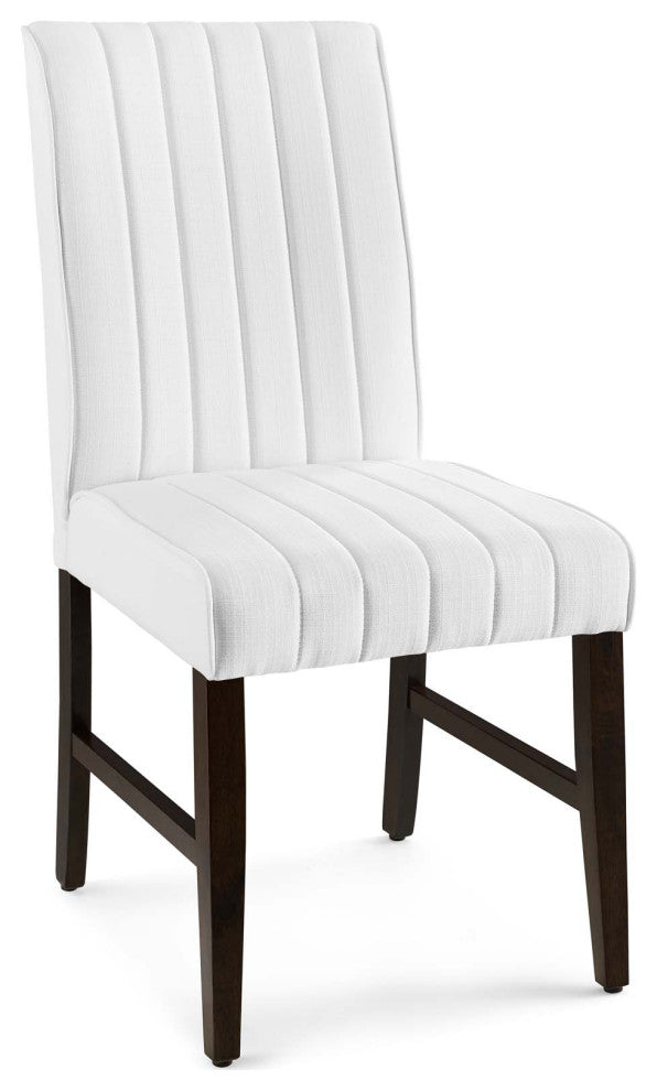 Motivate Channel Tufted Upholstered Fabric Dining Chair Set of 2 EEI-3333-WHI