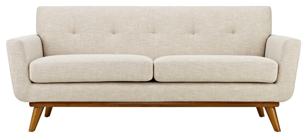 Modway Engage Upholstered Loveseat, Beige
