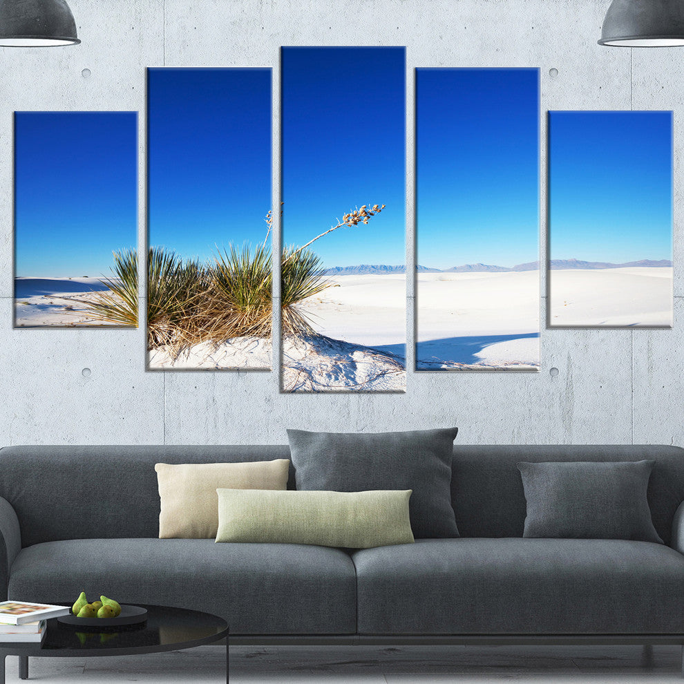 White Sands Park in Usa, Landscape Canvas Art Print, 60"x32", 5 Panels