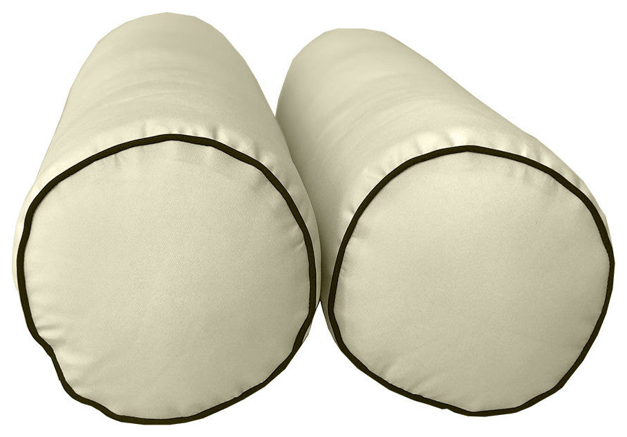 Style6 Full Size Contrast Pipe Trim Bolster Pillow Outdoor Slip Cover ONLY AD005