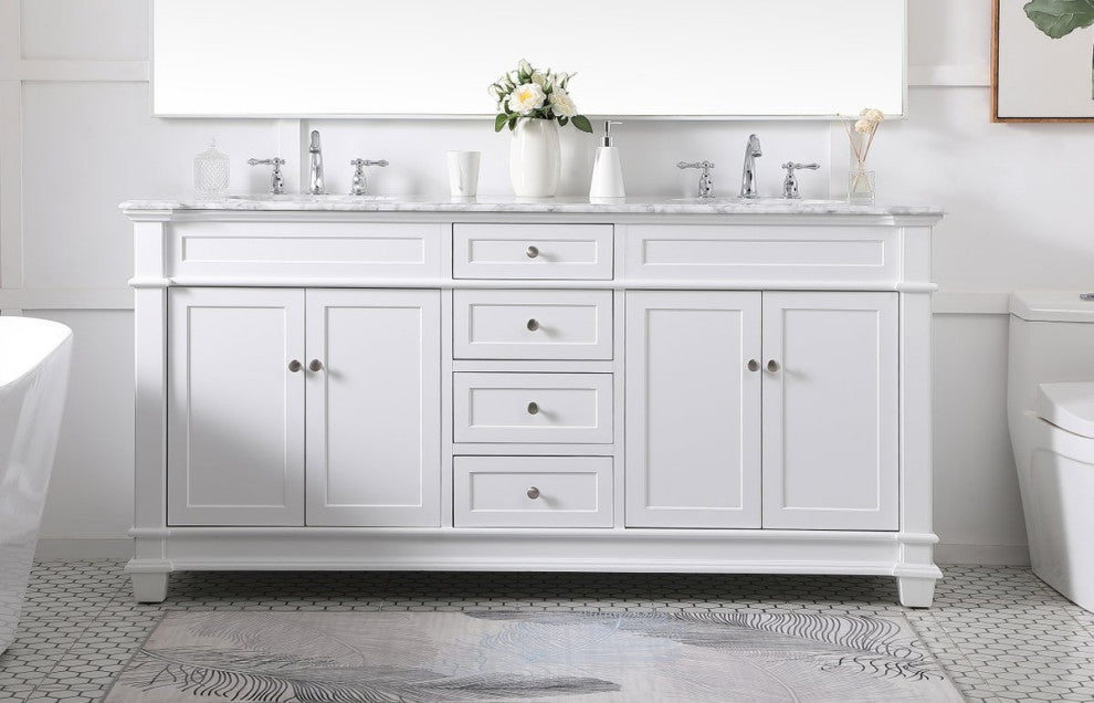 Home Living 72" Double Bathroom Vanity Set, White