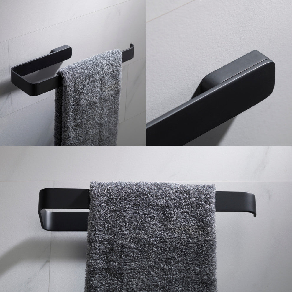Stelios Bathroom Towel Ring, Matte Black