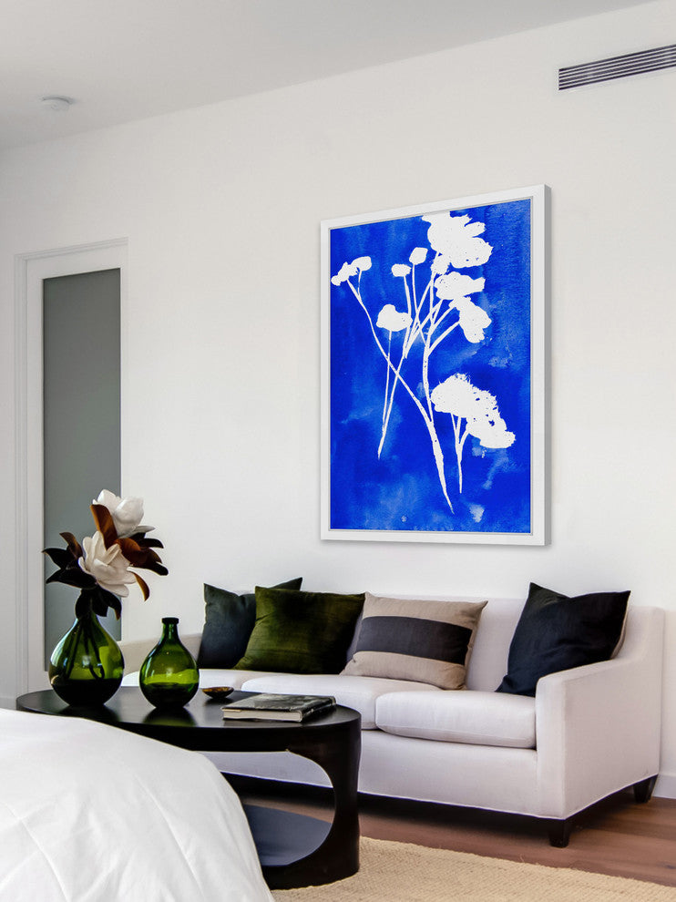 "Cyan Watercolor" by Christine Lindstrom Framed Painting Print, 24x36