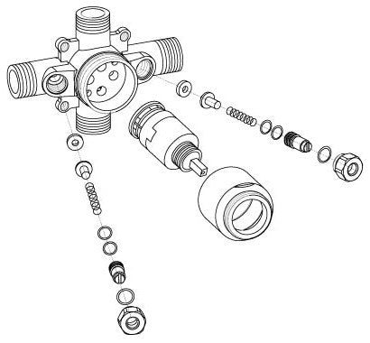 PULSE 3001-RIV-PB-ORB 1/2" Valve Pressure Balance-Oil Rubbed Bronze Trim Kit