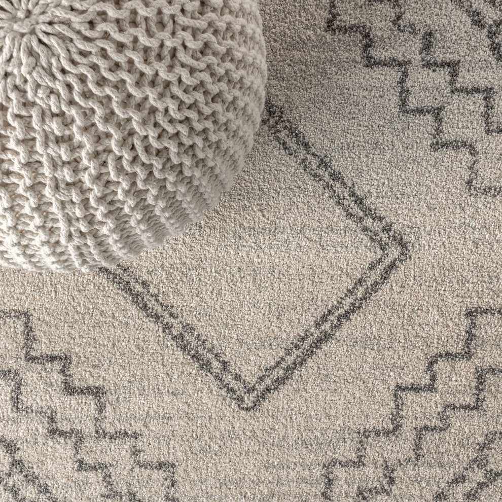 Amir Moroccan Beni Souk Rug, Cream/Gray, 8 X 10