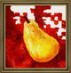 Our Original Collection Yello Pear on Red Framed Premium Canvas Print, 20"x20"
