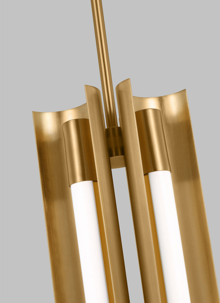 Carson Four Light Narrow Pendant, Burnished Brass