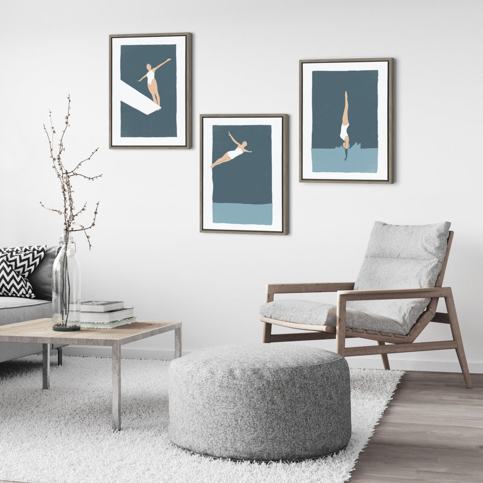 Sylvie Contemplation Framed Canvas by Rocket Jack, Gray 18x24