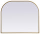 Metal Frame Arch Mirror 36X30 Inch, Brass
