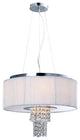 Adrienne 6-Light Stainless Steel, Crystal Chandelier With Plisse Fabric Shade