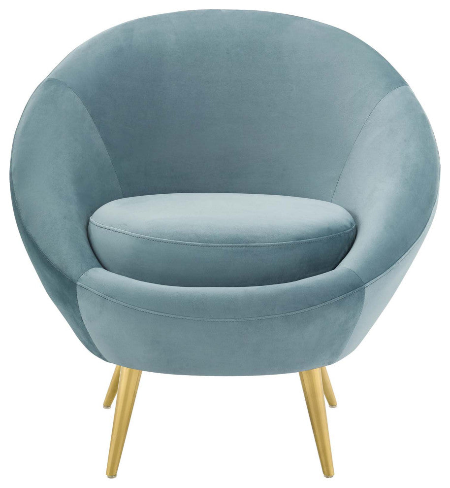 Accent Chair, Set of 2, Velvet, Metal, Blue, Modern, Living Lounge Hospitality