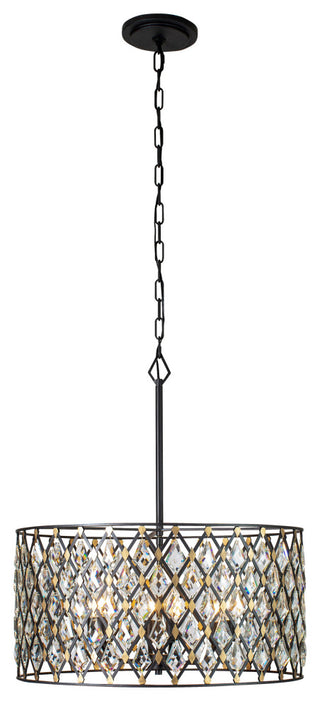 Windsor Six Light Pendant, Carbon/Havana Gold