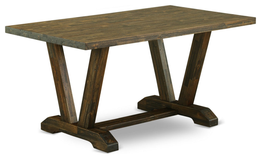 6-Piece Dining Set, 4 Chairs, Table and Dining Bench, Jacobean