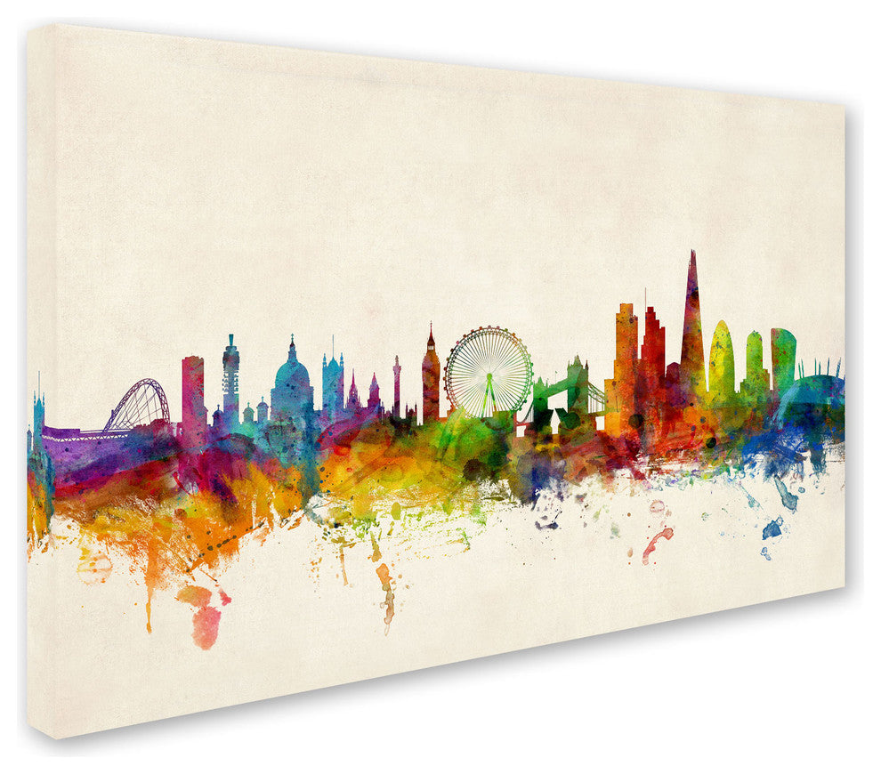 'London England Skyline VII' Canvas Art by Michael Tompsett