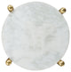 Sofa Side Table, Round, Artificial Marble, Steel Metal, White, Brown, Gold