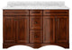 60" Marble?Top Double Bathroom?Vanity, Brown