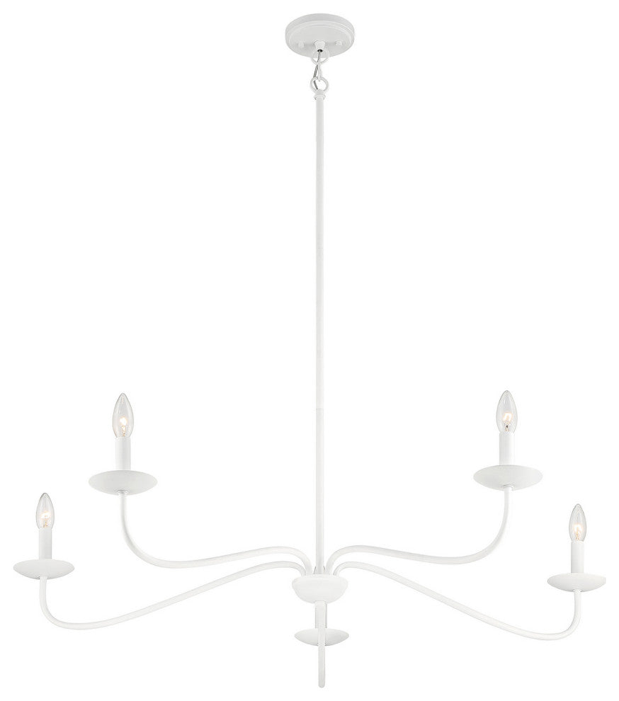 5-Light Chandelier, Bisque White