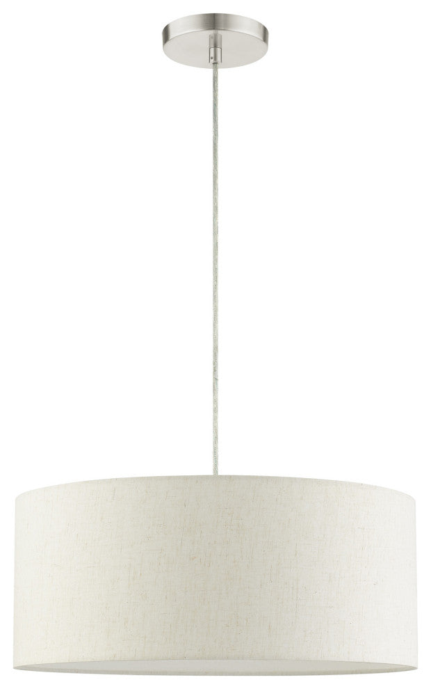Brushed Nickel Casual, Transitional, Versatile, Minimal Drum Pendant