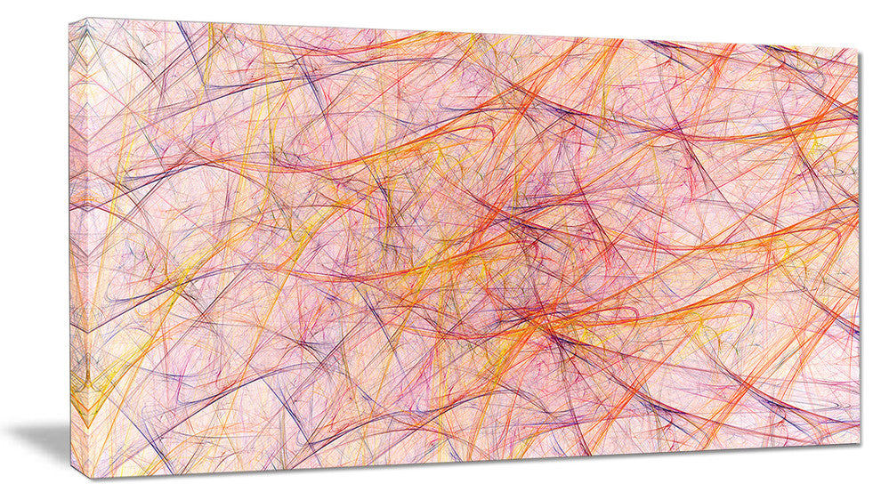 Mystic Pink Fractal Veins, Abstract Canvas Art Print, 32x16